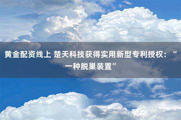 黄金配资线上 楚天科技获得实用新型专利授权：“一种脱巢装置”