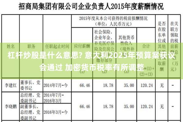 杠杆炒股是什么意思? 意大利2025年预算案获议会通过 加密货币税率有所调整